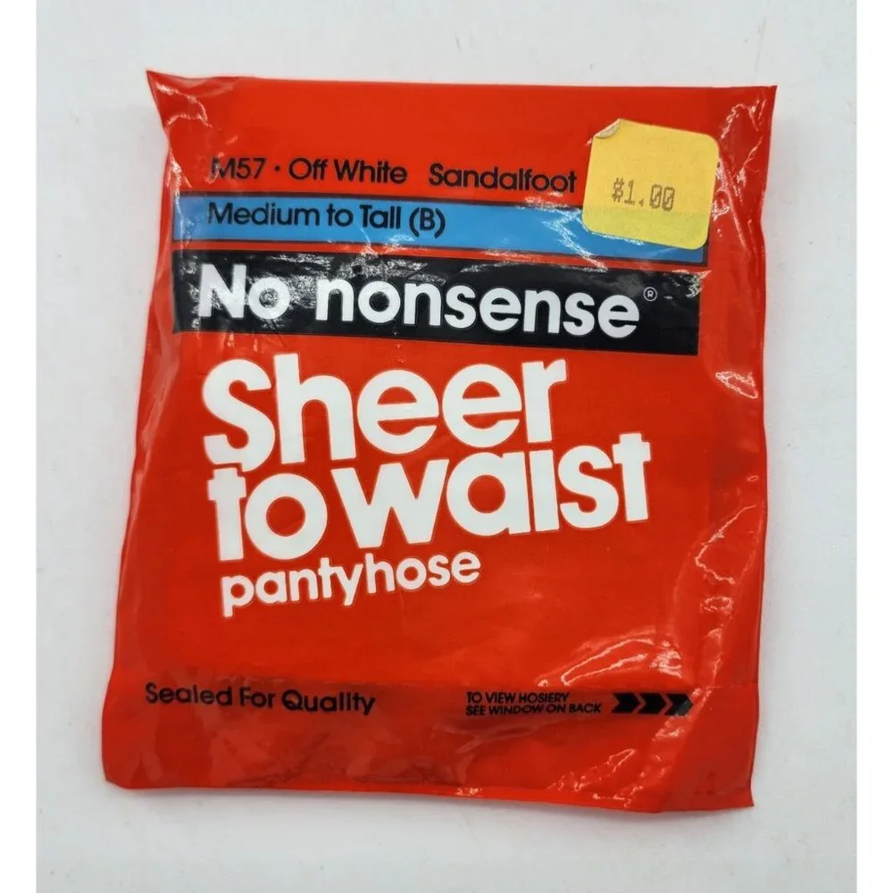 x2 No Nonsense Sheer to Waist Sandalfoot Pantyhose M57 Off White Medium Tall B‎
